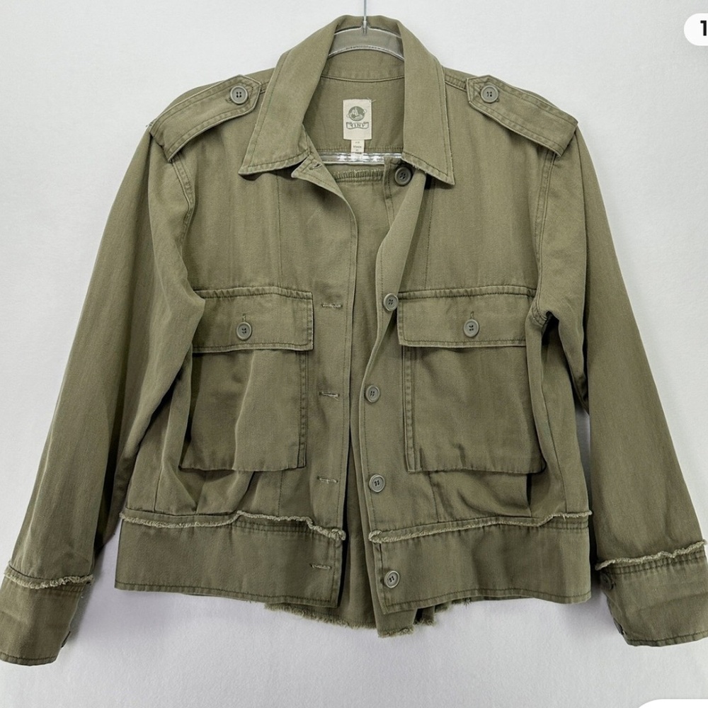 Anthropologie Tiny Cleo Army Green Military Utility Boxy Lightweight Jacket, S